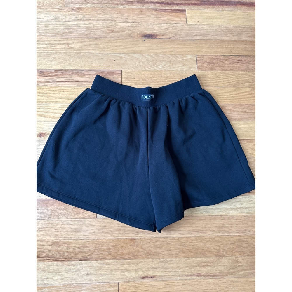 Lounge Underwear Co Sweat Shorts Womens L Black High Waisted Fleece Loungewear